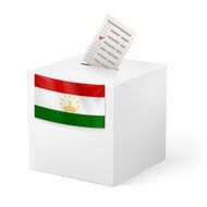 Ballot box with voting paper Tajikistan