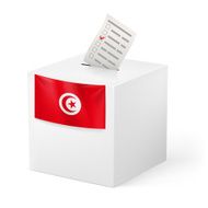 Ballot box with voting paper Tunisia