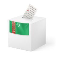 Ballot box with votng paper Turkmenistan
