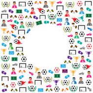 Soccer circle Icons set Illustration eps10