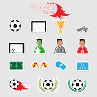 Soccer Icons set color Illustration eps10