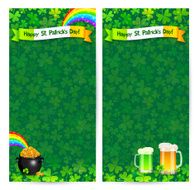 Green Patrick&#039;s day flyer vector templates