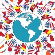 Flag hands vector illustration