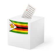 Ballot box with voting paper Zimbabwe