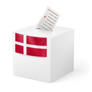 Ballot box with voting paper Denmark