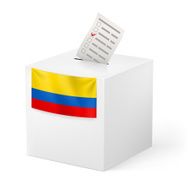 Ballot box with voting paper Colombia