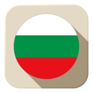 Bulgaria Flag Button Icon Modern N2