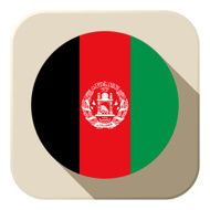 Afghanistan Flag Button Icon Modern N2