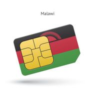 Malawi mobile phone sim card with flag