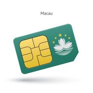 Macau mobile phone sim card with flag