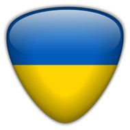 Ukraine Flag Glossy Button N7