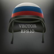 Background of helmet with russian flag vector