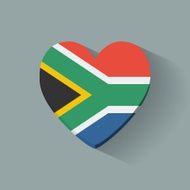 Heart-shaped icon with flag of South Africa
