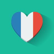 Heart-shaped icon with flag of France