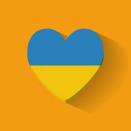 Heart-shaped icon with flag of Ukraine