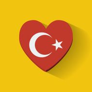 Heart-shaped icon with flag of Turkey
