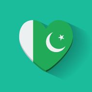 Heart-shaped icon with flag of Pakistan