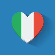 Heart-shaped icon with flag of Italy