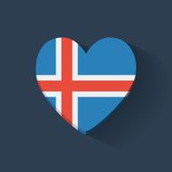 Heart-shaped icon with flag of Iceland