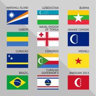 Flags of world flat Set number 11