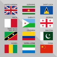 Flags of world flat Set number 07