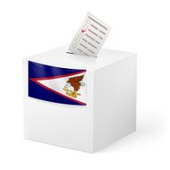 Ballot box with voting paper American Samoa