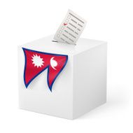 Ballot box with voicing paper