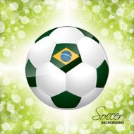 Soccer ball poster with green background