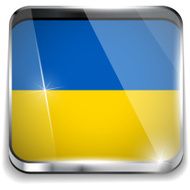 Ukraine Flag Smartphone Application Square Buttons