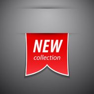 New collection tag on grey background
