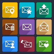 Mail Flat Icons Set 48
