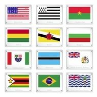 The National Flags on Metal Texture Plates N2
