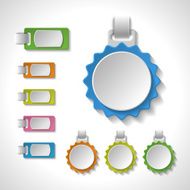 Set of colorful blank badges tags banners labels bookmarks