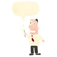 retro cartoon man waving white flag
