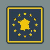 France European flag button