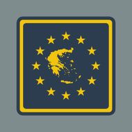 Greece European Flag Button N2