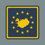 Iceland European flag button