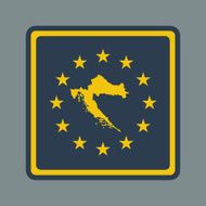 Croatia European flag button