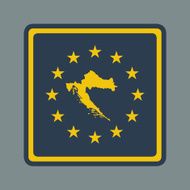 Croatia Republic European flag button