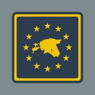 Estonia European Flag Button N2