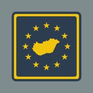 Hungary European flag button