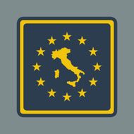 Italy European Flag Button N2
