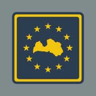Latvia European flag button