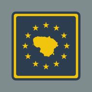 Lithuania European flag button