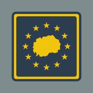 Macedonia European flag button