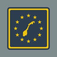 Norway European flag button