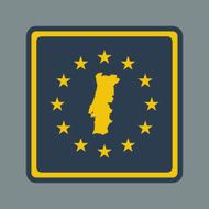 Portugal European flag button