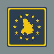 Serbia and Montenegro European flag button