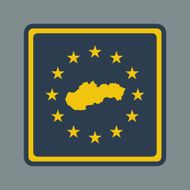 Slovakia European flag button