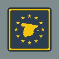 Spain European flag button